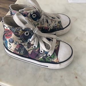 Toddler Batman hi top converse size 7
